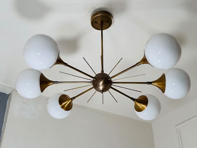 #ad Modern Handcrafted 6 Light Beautiful Sputnik Chandelier Mid Century Ceiling