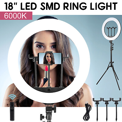 Neewer 18quot; LED Ring Light 85W 5500K Dimmable Ring Light Kit for Studio Shooting