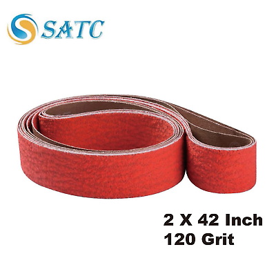 #ad 2 X 42 Inch 120 Grit EdgeCore Ceramic Grinding Sanding Belts 6 Pack