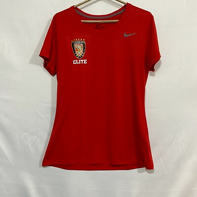 #ad Atlanta Fire United Elite Nike Dri Fit Womens Red Short Sleeves T Shirt Size M
