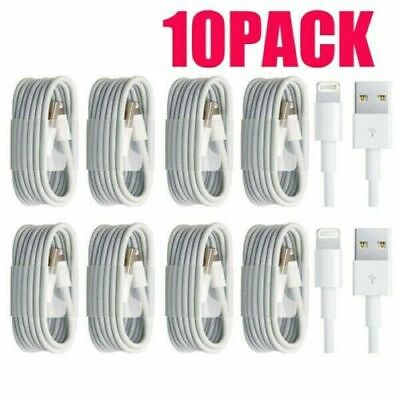 #ad 10 Pack 3FT USB Data Cable For iPhone 6 7 8 Plus iPhone X XS 11 Charger Cord