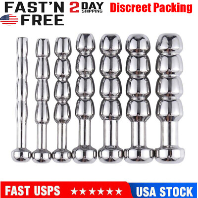 #ad Through hole Stainless Steel Male Penis Dilator Plug Urethral Sounds Stretcher