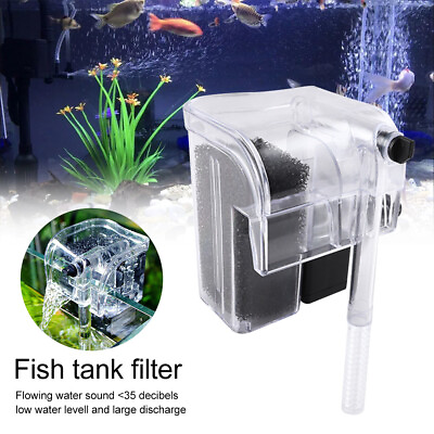 #ad Aquarium Waterfall Filter Pump Fish Tank Hang External Oxygen Pump Water Filter