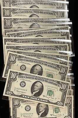 #ad #ad 1 UNCIRCULATED 1963 $10 Federal Reserve Note FR2017 Ten Dollar FRN Fast Ship