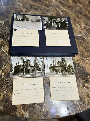 #ad 4 JS Wooley 1899 Ballston Spa Family amp; County Clerks Bld. Glass Negative Photos