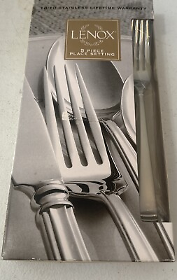 #ad Lenox Federal Platinum Frosted 5 Piece Place Setting Flatware Open Box Read