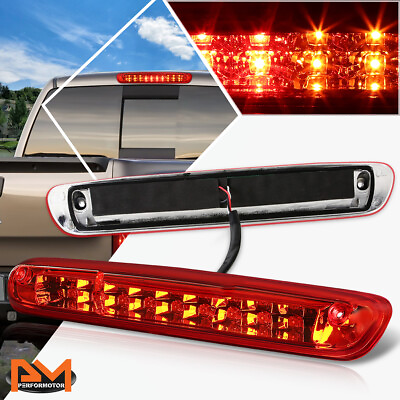 #ad For 07 13 Silverado Sierra Full LED 3RD Tail Brake Light W Cargo Lamp Bar Red