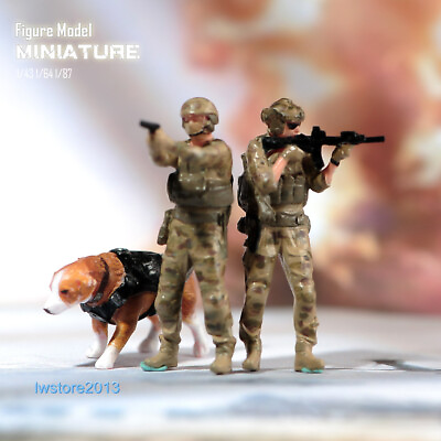 #ad #ad 1 64 US Soldier Police Dog Scene Props Miniatures Figures For Cars Vehicles Toys