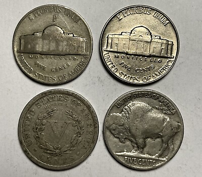 #ad Collectors Lot Liberty V Nickel Buffalo Silver War amp; Jefferson UNC 5c. Coins
