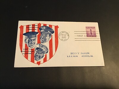 #ad FDC 1942#905 77 Patriotic Cachets Fighting For Freedom Original WW II Covers