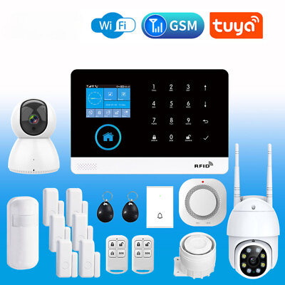 #ad Alarm System Burglar Security App Control Wireless with Motion Sensor Camera Lot