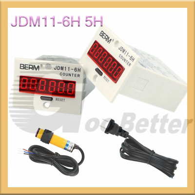 #ad New JDM11 6H 5H 6 Digits Display Electronic Counter Relay Control DC 24V 380V