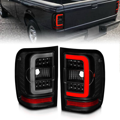 #ad ANZO 01 11 Ford Ranger LED Taillights Black Housing w Smoke Lens amp; Light Bar