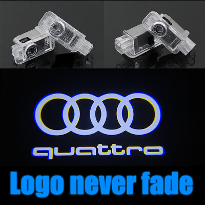 #ad Audi QUATTRO LOGO 2X GHOST LASER PROJECTOR DOOR UNDER PUDDLE LIGHTS FOR AUDI