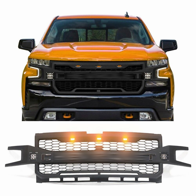 #ad Front Grille Fit For Chevrolet CHEVY Silverado 1500 2019 2022 Grill W Led Light