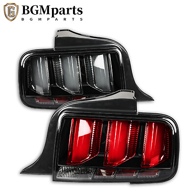 #ad Tail Lights Sequential Signal Brake Lamps For 05 09 Ford Mustang Black LED Tube