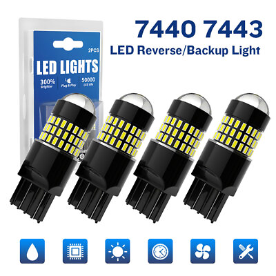 #ad 4Pcs 7443 7444 W21W 7440 Bright Red LED Rear Turn Signal Brake Tail Light Bulbs