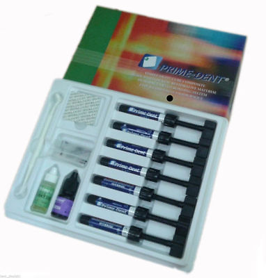 #ad #ad Prime Dent Light Cure Hybrid Dental Resin Composite 7 Syringe Kit #001 010