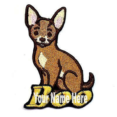 #ad Chihuahua Dog Custom Iron on Patch With Name Personalized Free