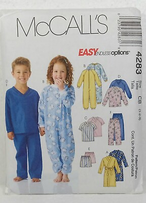 #ad McCall#x27;s Easy Endless Options Toddlers amp; Kids Sleepwear Sewing Pattern 4283 Cut