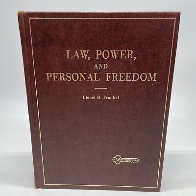 #ad Law Power and Personal Freedom Book Lionel H. Frankel 1975 West Publishing Minn