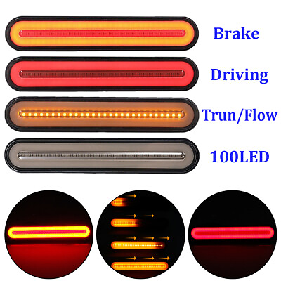 #ad #ad 2x 28LED Flowing Reverse Stop Brake Turn Signal Rear Tail Light Truck Trailer RV
