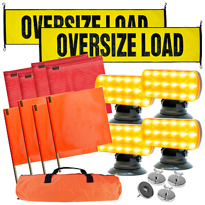 #ad VULCAN Flags Oversize Load Banners Amber Flashers and Magnets Kit
