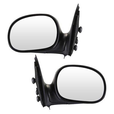 #ad LHRH Side Black Housing Manual Fold Mirrors Pair For 1997 2004 Ford F150