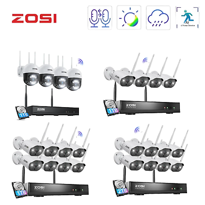 #ad ZOSI 3MP Home Wireless Security Camera System 8CH 2K WIFI NVR Outdoor IP Audio
