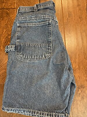 #ad LAKIN McKEY Dungaree Mens Cotton Denim Carpenter Shorts Size 32 With 9” Ins CA4