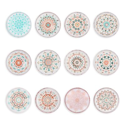 #ad 12 Pcs Round Flower Pattern Magnet for Refrigerator Magnets for Fridge Cute D...