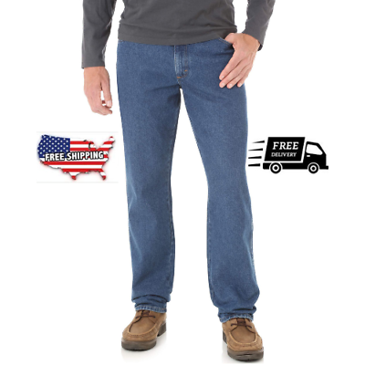 #ad #ad Wrangler Men#x27;s amp; Big Men Relaxed Fit Cotton Denim Jeans Mid rise 4 Pockets Pants