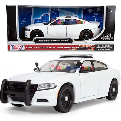 #ad MOTORMAX 2023 DODGE CHARGER POLICE CAR BLANK WHITE LIGHTBAR 1 24 Diecast 76996