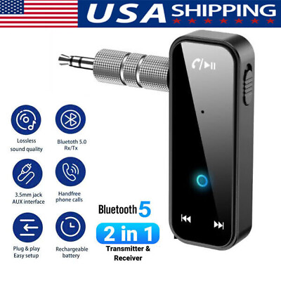 #ad USB Wireless Bluetooth 5.0 Transmitter Receiver for Car Music Audio Aux Adapter