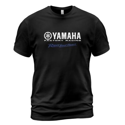 #ad Yamaha Racing Logo Men#x27;s Black T Shirt Size S 5XL