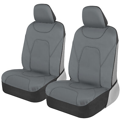 #ad Solid Gray Waterproof Car Seat Covers for Auto Truck Van SUV Front Universal
