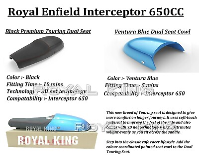 #ad Royal Enfield Interceptor 650 Premium Touring Dual Seat With Blue Cowl
