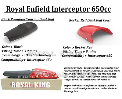 #ad Royal Enfield Interceptor 650 Premium Touring Dual Seat With Red Cowl