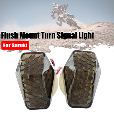 #ad LED Turn Signal Indicator Amber Light Blinker Flush Mount Motorcycle Universal