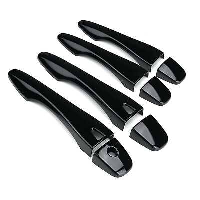 #ad For Nissan Altima 2013 2018 Glossy Black Door Handle Covers Trim with Smart Hole