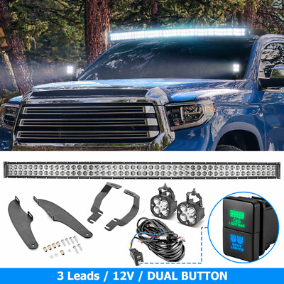 #ad #ad For 2008 2021 Toyota Tundra Roof 52#x27;#x27; Light Bar amp; 40W Ditch Light Mount Wire Kit