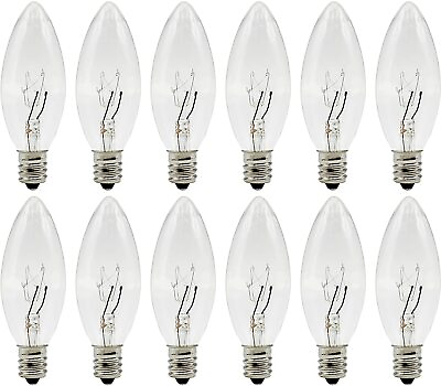 #ad 12 Pack Replacement Light Bulbs for Electric Candle Lamps Window Candles 7W