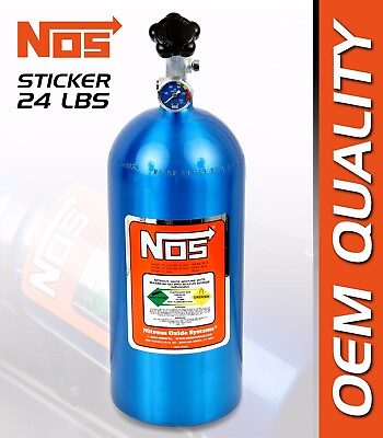 #ad NOS Nitrous Chrome Label Sticker decal for bottle 24lbs