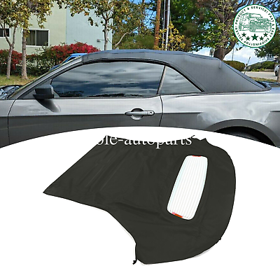 #ad For 2005 2014 Ford Mustang Convertible Top Soft w Heated Glass Window Black