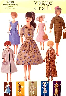 #ad #ad Vintage Style Barbie Clothes Pattern Reproduction Uncut Vogue 7010 7 Outfits