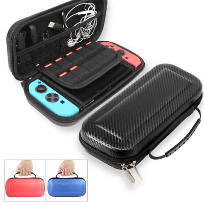 #ad Nintendo Switch Carrying Case Carbon Fiber Hard Portable Pouch Travel Bag