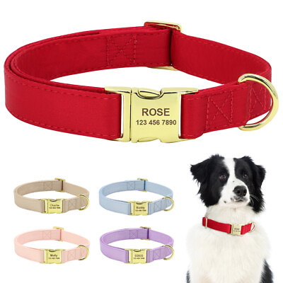 #ad Bling Satin Dog Custom Collar Engraved Name Phone for Lab Rottweiler Bulldog Pug