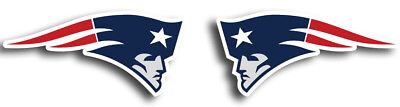 #ad New England Patriots Logo Mirrored Vinyl Decals Stickers Set of 2 🏈