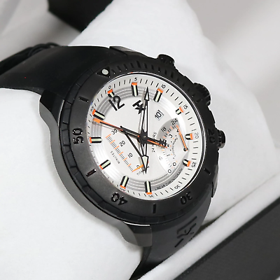 #ad Timex TX Series Linear White Dial Men#x27;s Chronograph Black Titanium Watch T3C313