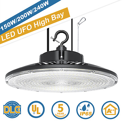 #ad LED UFO High Bay Light 150W 200W 240W 300W Dimmable Warehouse Shop Light 5000K